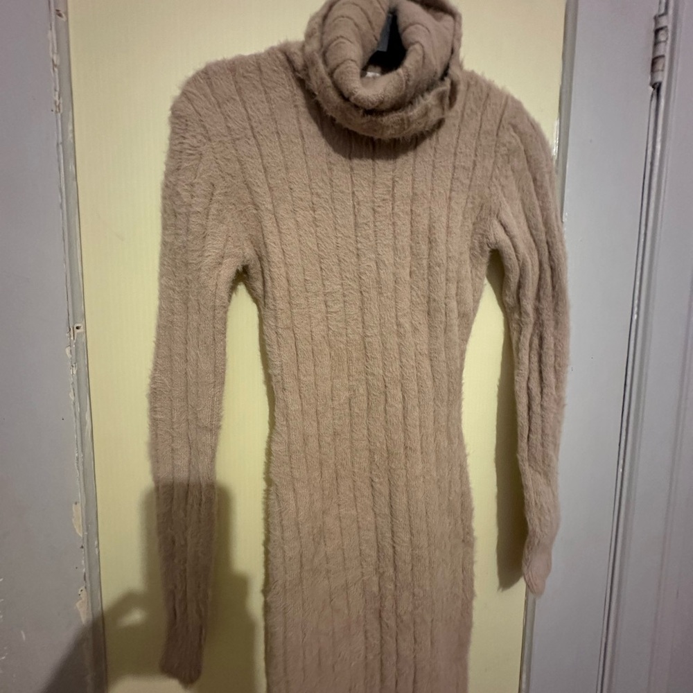 Meshki Tan Turtleneck dress